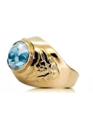 Ring Aquamarin 14 Karat Gelbgold Vintage vrc078y